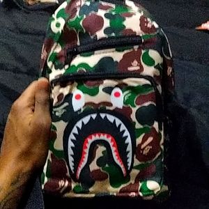 Bape Shark Backpack "Blue Camo"